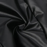 Black Sexy Lingeries Faux Leather Hollow Out Ruffled Lace Zipper Deep V-Neck Jumpsuits Adjustable Straps Elegant Women Bodysuits
