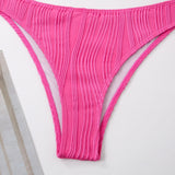 2025 Wrinkled Crinkled Bikini Women Swimwear Female Swimsuit Two-pieces Bikini Set High Cut Bathing Suit Swim Beach Wear Lady