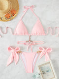 2026 Halter Rhinestone Diamond Bikini Women Swimsuit Female Swimwear Two-piece Bikini Set High Cut Bathing Suit Swim Beach Wear