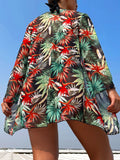Halter Print Bikini 2026 Women Swimsuit With Kimono High Waist Swimwear Female Bathers Bathing Swimming Swim Suit Beachwear