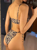 2026 Leopard Tummy Cut Out Knotted One Piece Swimsuit Women Swimwear Female High Cut Leg Padded Bather Bathing Suit Swim V6565