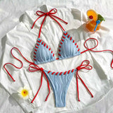 2026 Triangle String Bikinis Women Swimwear Female Sexy Swimsuit Solid Bathers Bathing Swimming Swim Suit Beachwear