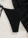 3 Pieces Triangle String Bikini 2026 Women & Tassel Beach Skirt Swimwear Female Sexy Swimsuit Beachwear Bathing Swimming Suit