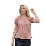 Women Summer Solid Color Loose Shirt Short Sleeve Button Closure Solid Loose Tops Streetwear