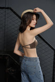 Sexy Japanese Satin Halter Bra Strapless Seamless Two-Way Wear Adjustable Comfort Back Fit Wirefree Lingerie Set S-XL MOYISU Bra