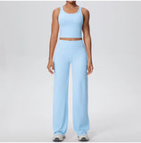 2PCS Yoga Set Women Tracksuit Nude Feeling Workout Sets Gym Clothes Push Up Fitness Running Sportswear Sport Straight tank suit