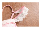 MOYISU Rhinestone Lace Corset Bra Set Pink Halter Bustier Slim-Fit Waist Trainer Sexy Lingerie for Women Party Wedding Outerwear