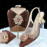 Doershow fashion BLUE Italian Shoes With Bag High Quality Italy Shoe And Bag set For wedding!   HGH1-11