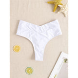 S - XL High Waist High Leg Cut Bikini Bottom Swim Brief Women Swimwear Female Bather Brazilian Tanga Panties Underwear V7095