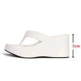 2026 Brand New Flip Flops Sandal Summer Black Platform Sandals Women Outdoor Slipper Wedges Slides 10cm High Heels Shoes Mules