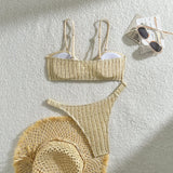 Wrinkled Crinkled Tie Knotted Bikini Women Swimwear Female Swimsuit Two-pieces Bikini Set Brazilian Bathing Suit Swim Beach Wear