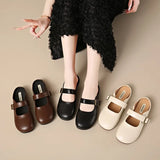 Closed-Toe Half Slippers for Women, Spring and Summer New French Style Soft Sole, Slip-On Flat Mules for Pregnant Women