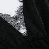 Sexy Deep V-neck Sleeveless Lace Dress Streetwear Women 2026 Backless Tunics A-line Party Dresses Long Maxi Robe Black White
