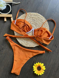 Sexy Steel bracket Solid color Bikini Set Women's Swimsuit Two-piece Triangle Swimwear Bathing Suit Brazilian Biquinis