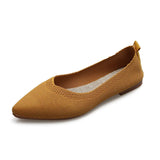 Elegant Leopard Knitted Ballet Flats Woman Pointed Toe Mesh Moccasins Ladies Fashion Walking Loafers Slip-on Soft Driving Shoes