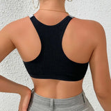 Sexy Sports Bras Fitness Women Underwear Yoga Crop Tank Top Ribbed Backless Lingerie Bras Comfortable Push Up Bralette Chic Vest