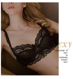 Logirlve Ultrathin Bra Transparent Brassiere Sexy Underwear Plus Size Cup Embroidery Women Lingerie Lace Bras Hollow out