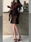 Pure Desire Style Gentle Sexy High Waist Slimming Ruffled Mid-Length Bodycon Mermaid Skirt Slim Women Mini Skirts 2026 New EVP8