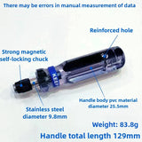 6.35 Multi Purpose Screwdriver Handle 6.35 10 Piece Set S2 Universal Cross Shaped Quick Magnetic Suction Portable