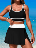 2026 Sporty Swimsuit Women Two Pieces High Waist Beach Dress Solid Swimwear Female Bathers Bathing Swimming Swim Suit Beachwear