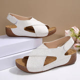 Print White Wedges Sandals Women 2026 Summer Lightweight Open Toe Platform Sandles Woman Plus Size Thick Sole Casual Sandalias