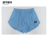 Breathable Yoga Tennis Shorts Women Anti Glare Belt Lined Sports Pants Outwear Quick Drying Training Running Fitness Shorts