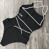 DEKA Women Solid Backless One Piece Swimsuit Sexy Bandage Swimwear Monokini High Cut Bathing Suit Swim Bodysuit