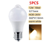 E27 LED Motion Sensor Bulb LED Lamp 85-265V PIR Sensor Light Bulb Auto ON/OFF Night Light For Porch Stairs Garage Security Light