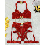 Toucheart Erotic Underwear Mesh See-through Patchwork Metal Chain Hot Girls Sexy Seductive Coquette Nightclub Party Dance Suit