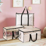 Large Capacity Quilt Storage Bag - Foldable Waterproof Organizer with Clear Panel for Easy Identification, Double Zipper Closure