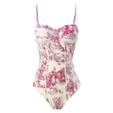 2026 New Arrival Push Up Women Bikini Set Floral Printed Ruffle Bikinis Strappy Bandage Swimwear Brazilian Biquini Bathing Suit