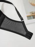 Women's sexy plus size lingerie mesh see through sexy French thin style solid color gathering push up sexy bra MR3442