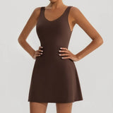 Tennis Fitness Dresses Women Fake Two Piece Sports Dress Outdoor Casual High Elasticity  Running Yoga Golf Mini Skirts