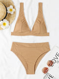 Sexy Bikinis 2025 Women Solid Swimsuit Women Padded Swimwear Female Beachwear Bathers Bathing Swimming Swim Suit