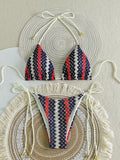 XS - L Mesh Knitted Rope Halter Brazilian Bikini Women Swimwear Female Swimsuit Two-pieces Bikini Set High Cut Bathing Suit Swim