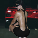 Sexy Halter Neck Backless Bodycon Mini Dress Women Sleeveless Tight Short Party Club Dress Summer Night Out Streetwear