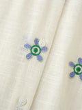Foridol Floral Embroidery Women Shirt Pants Set Linen 2 Pcs Outfit Female Matching Set Wide Leg Pants Suit 2025 Casual Set