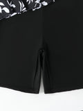 Strappy Printed Tankini 2026 Large Plus Size Swimsuit Women Shorts Swimwear Female Beach Wear Bathers Bathing Swimming Swim Suit