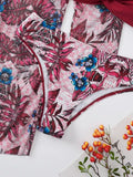3 Pieces Push Up Bikinis 2026 Women With Kimono Beach Printed Swimsuit Sexy Swimwear Female Bathers Bathing Swimming Swim Suit