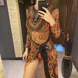 S - XXL 3PCS New Printed Long Sleeve With Pants Sarong Women Swimwear One Piece Swimsuit Female Bather Bathing Suit Swim V7180
