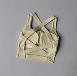 Women's Shock Absorbing Sports Bra Gathered Design Running Fitness Vest Underwear Quick Dry Comfortable Bra for Active Women