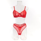 2Pcs Bra & Brief Set for Women Sexy White Ruffle Mesh Perspective Bow Patchwork Bra Bilizna Set Underwear Ultra Thin Intimate