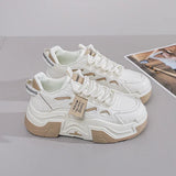 Women Platform Sneakers Autumn Trend Casual Flats Female Fashion Lace Up Thick Soled Comfortable Increase Vulcanized Shoes2024