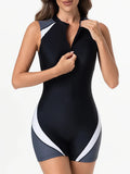 2026 Zipper Sleeveless Slim Swimsuit Women One Piece Swimwear Female Bather Bathing Swimming Swim Surf Suit Beachwear Rush Guard