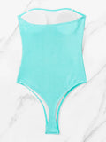 2026 Padded Sexy Swimsuit One Piece Cut Out Tong Swimwear Women Solid Bathing Swimming Swim Suit Female Beachwear Bodysuit