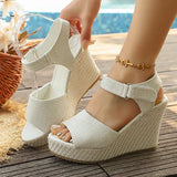 Summer Chunky Wedges Sandals for Women 10Cm Super High Heels Sandals Woman 2026 Casual Ankle Strap Platform Sandles Plus Size 43