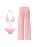 Fashion Triangle Lace Bikini With Pants Set Swimwear Women Shoulder Strap Biquini 3Pcs Set Swimsuits Briefs Sexy 2026 Trendy