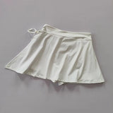 Women's sports yoga short skirt, badminton tennis skirt pants with inner pockets and side slit straps
