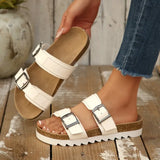 Plus-size Platform Sandals and Slippers 2026 Spring and Summer New Metal Buckle Beach Shoes for Women