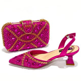 Doershow Italian Shoe and Bag Set New 2026 Women Shoes and Bag Set In Italy wine Italian Shoes with Matching Bag 1-16